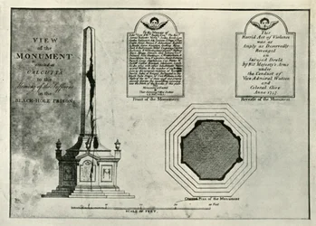 Le Monument Holwell, vers 1820, 1925