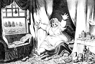 La vue hostile de Lady Hamilton, 19ème siècle