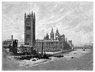 Les Chambres du Parlement, Londres, 1900