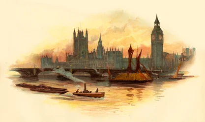 Les Chambres du Parlement, Westminster, Londres, vers 1890