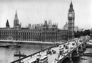 Les Chambres du Parlement et le pont de Westminster, Londres, 1926-1927