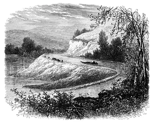 La rivière James et la campagne près de Richmond, Virginie, USA, 19e siècle