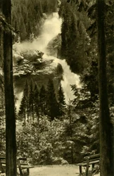 Les cascades de Krimml, parc national des Hohe Tauern, Autriche, vers 1935