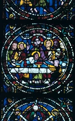 La Cène, vitrail, Cathédrale de Chartres, France
