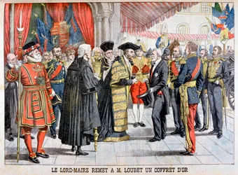 Le maire de Londres offre à M. Loubet une boîte en or, 1903