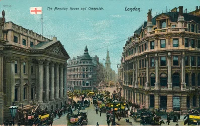 Le Mansion House et Cheapside, Londres, vers 1910