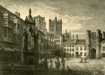 La Place du Marché, Wells, 1898