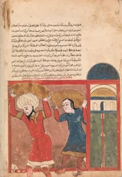 Le marchand et son complice emportent des marchandises, folio d