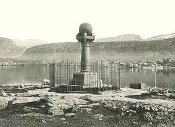 La colonne du méridien, Hammerfest, Norvège, 1895