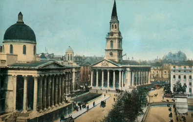 La National Gallery et St Martin in the Fields, Trafalgar Square, Londres