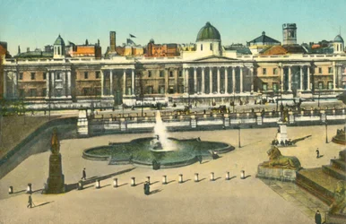 La National Gallery et Trafalgar Square, Londres, vers 1910
