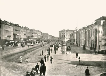La perspective Nevski, Saint-Pétersbourg, Russie, 1895