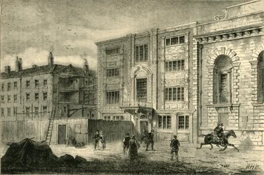 La vieille poste, rue Lombard, vers 1800, vers 1872