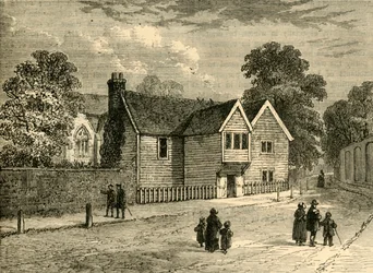 Le vieux presbytère, Stoke Newington, en 1858, vers 1876