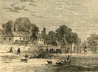 Le vieux péage, Kensington, en 1820, vers 1876
