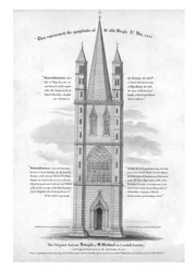 Le clocher ancien de St. Michael à Cornhill, Londres...1421