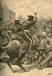 Le massacre de Peterloo : les hussards chargeant le peuple, Manchester, 1819