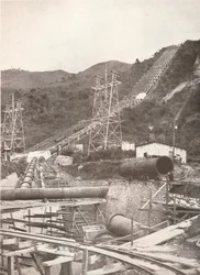 Les Tuyaux à Riberao das Lages : Travaux de Rio Light and Power, 1914