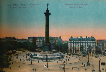 La place de la Bastille et la colonne de Juillet, Paris, c1920