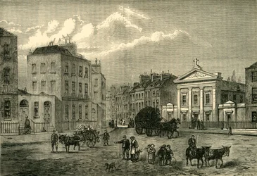 Le Polygone, Somers Town, en 1850, vers 1876