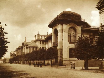 Les maisons Ponizovsky et Mindovsky sur la rue Povarskaya, Moscou, Russie, 1900s