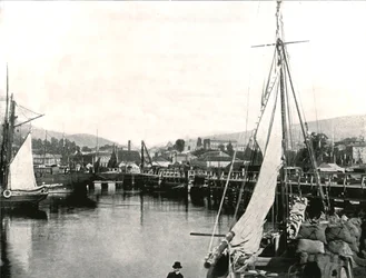 Le port de Hobart, Tasmanie, Australie, 1895