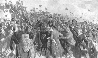 Le premier Derby du prince, 1896 : Son Altesse Royale menant Persimmon, 1901