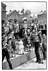 La Reine distribuant la Médaille de Crimée, Horseguards Parade, Londres, vers 1850, 1888