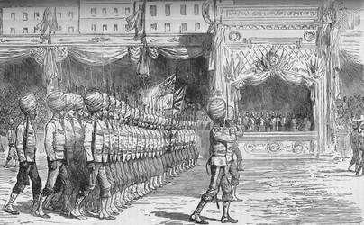 La revue au Caire : Défilé des Beloochees, c1880