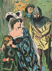 Les voleurs découvrent la reine Marguerite et le prince, vers 1907