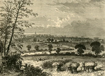 La route romaine, Tufnell Park, en 1838, vers 1876