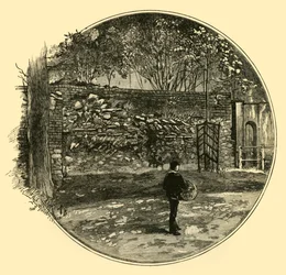 Le mur romain à Dorchester, 1898