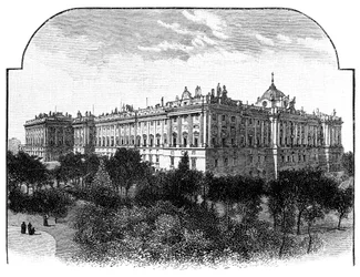 Le Palais Royal, Madrid, Espagne, 1900