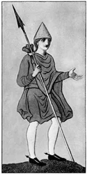 Le manteau saxon, montrant la méthode de fixation, 1910