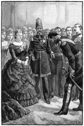 Le Shah de Perse présentant sa demande à la reine Victoria à Windsor, milieu-fin du XIXe siècle