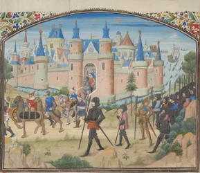 Le siège de Tyr, 1124. Miniature de l
