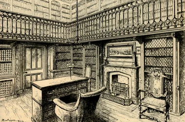 Le Bureau à Abbotsford, montrant le bureau et la chaise de Sir Walter Scott, 1882