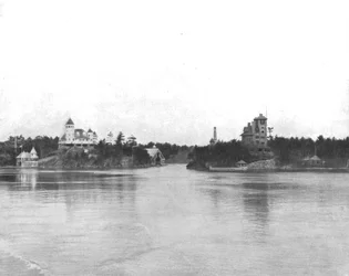 Les Mille Îles du fleuve Saint-Laurent, Canada, vers 1900