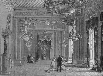La salle du trône, Palais de Buckingham, Westminster, Londres, vers 1875 1878