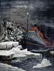 Le Titanic heurtant un iceberg, 1912