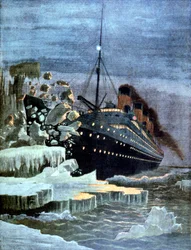 Le Titanic heurtant un iceberg, 1912
