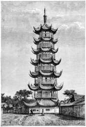 La tour de Long-Hua, Shanghai, Chine, 1895