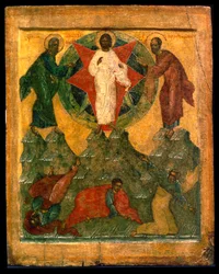 La Transfiguration de Jésus, icône russe, début du XVIe siècle
