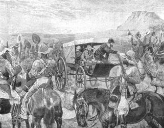 La guerre du Transvaal, 1881 : Le président Brand déclarant la paix à Laings Nek, 1901