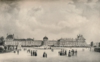 Le palais des Tuileries depuis les jardins, 1915
