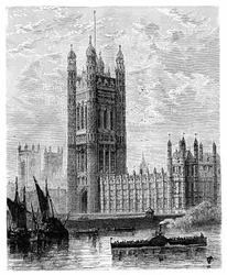 La Tour Victoria et les Chambres du Parlement, Londres, 1900