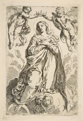 La Vierge couronnée par deux anges, copie d