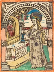 La Vierge dans une robe brodée d