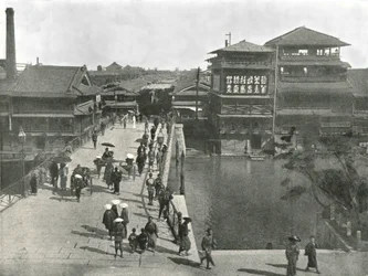 Le Yebisu Bashi, Osaka, Japon, 1895