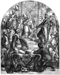 Les barons imposant leurs droits au roi Henri III 1207-1272